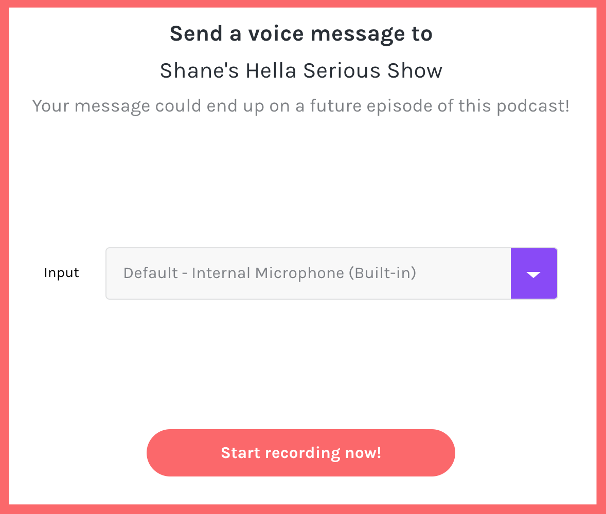 Record a podcast message