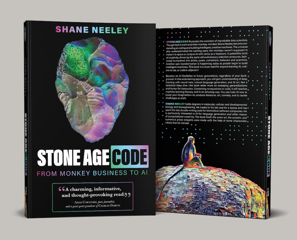 Stone Age Code: From Monkey Business to AI, front and back cover